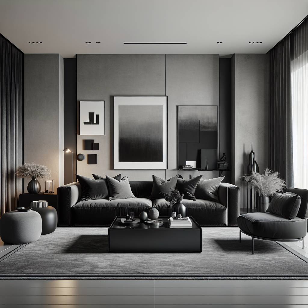 How To Decorate A Black And Grey Living Room