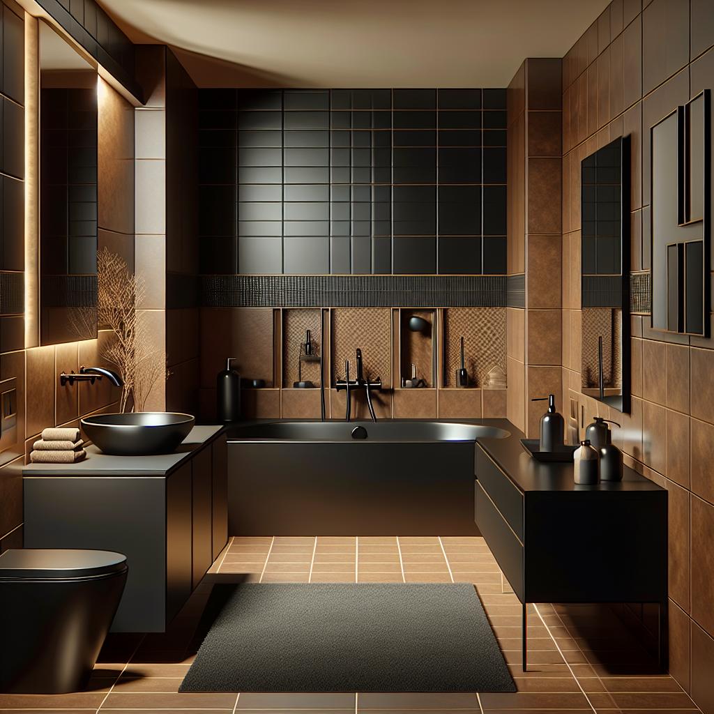 Modern Black And Brown Bathroom Decor