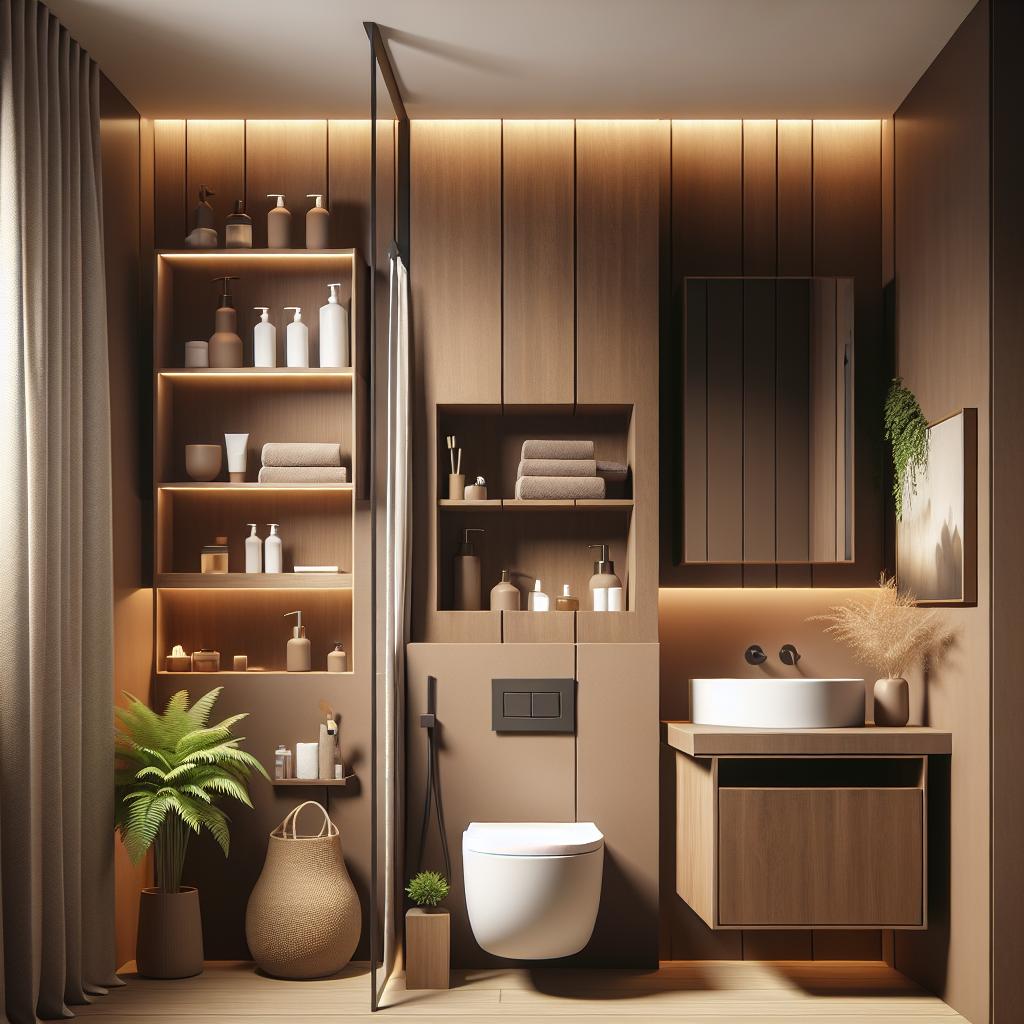 Modern Small Brown Bathroom Decor