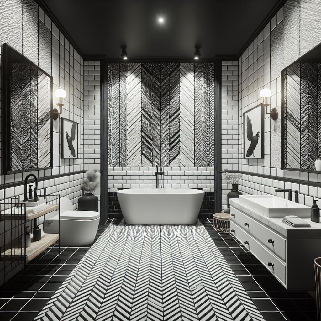 Popular Tile Patterns For Black And White Bathrooms