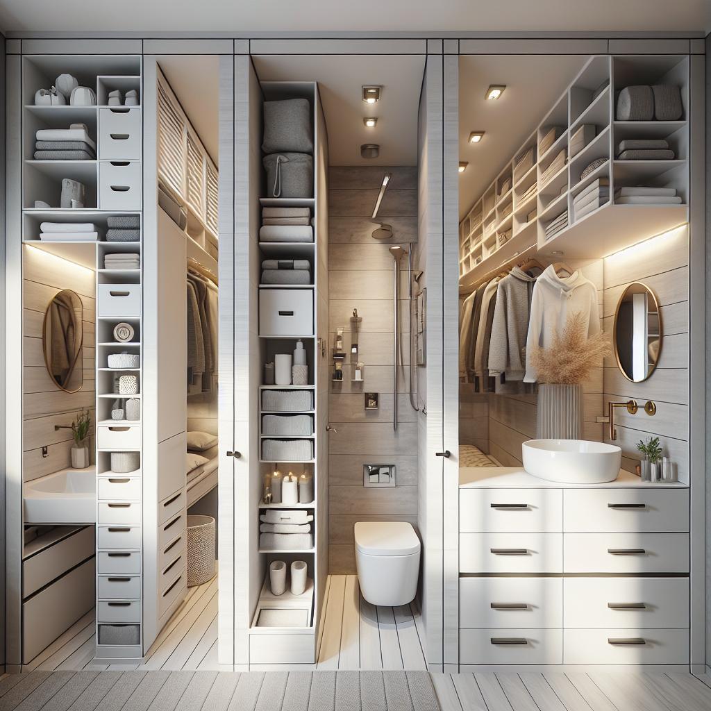 Small Bathroom And Closet Combination Ideas