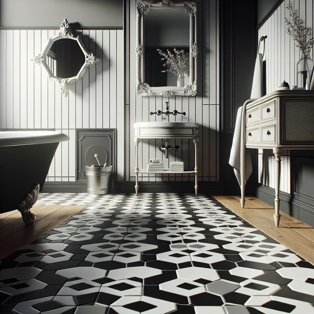 Styling Your Bathroom With Black And White Hexagon Tiles