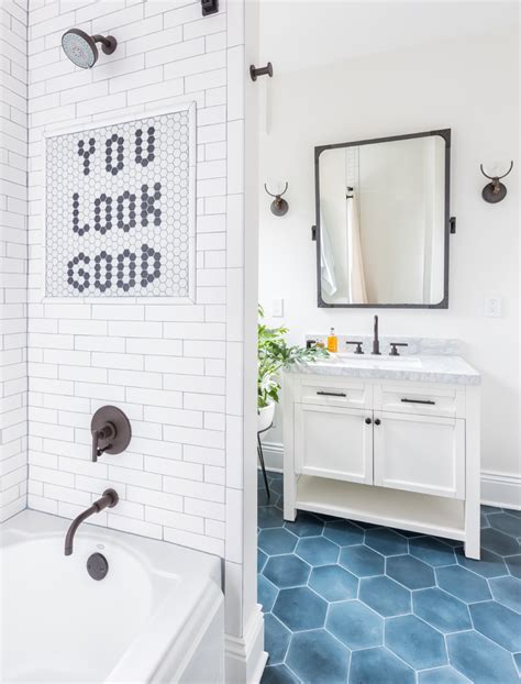 Stylish Bathroom Floor Ideas With Hexagon Tiles