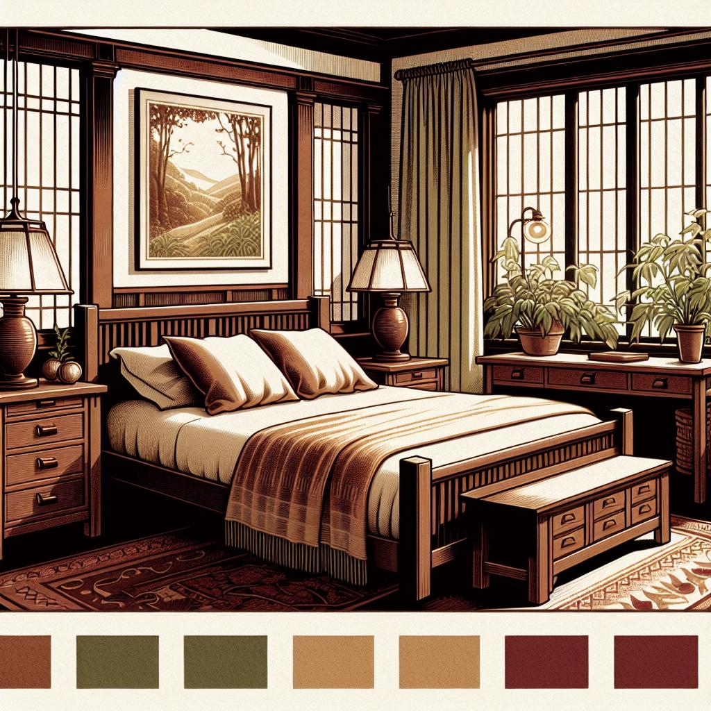 Warm Color Palettes For An Arts And Crafts Bedroom